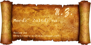 Merő Zoltána névjegykártya